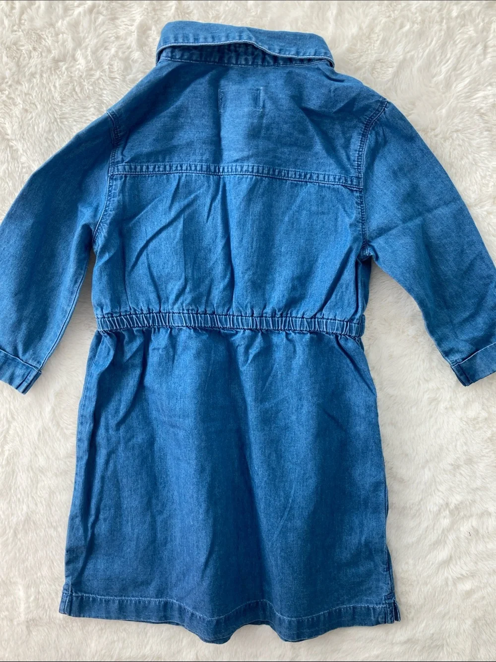 SALE! 50% Off Girls' Denim Shirt Dress - Blue Size 5T